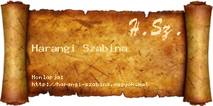 Harangi Szabina névjegykártya